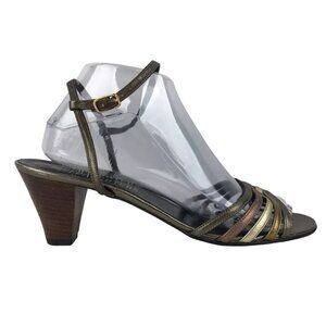 Olof Daughters Womens Multicolor Adjustable Cone Slingback Heel Size US 8M